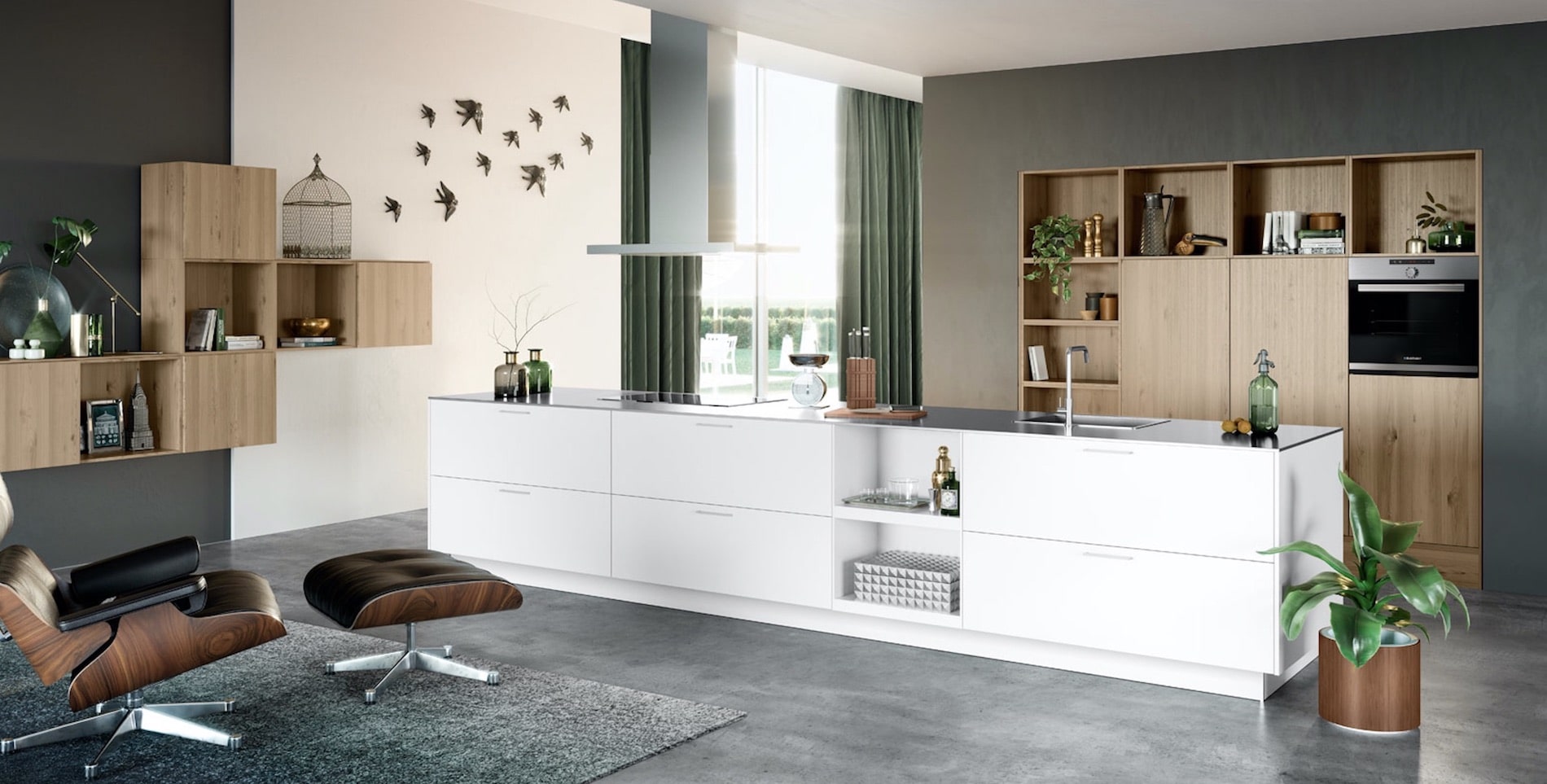 Cocinas modernas minimalistas blancas y luminosas